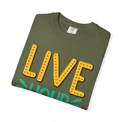 Live Your Purpose Inspirational Tee Stay Focused Positive Message Set Your Goal Empowering Personal Growth Unisex Heavy Cotton T-Shirt