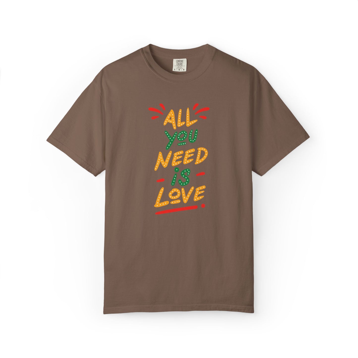 All You Need Is Love T-Shirt — Retro Handwritten Love Graphic Unisex Heavy Cotton T-Shirt