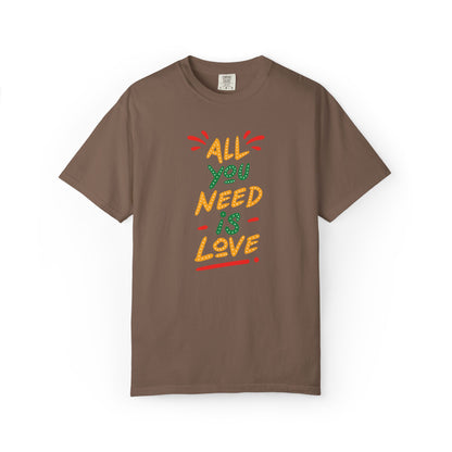 All You Need Is Love T-Shirt — Retro Handwritten Love Graphic Unisex Heavy Cotton T-Shirt
