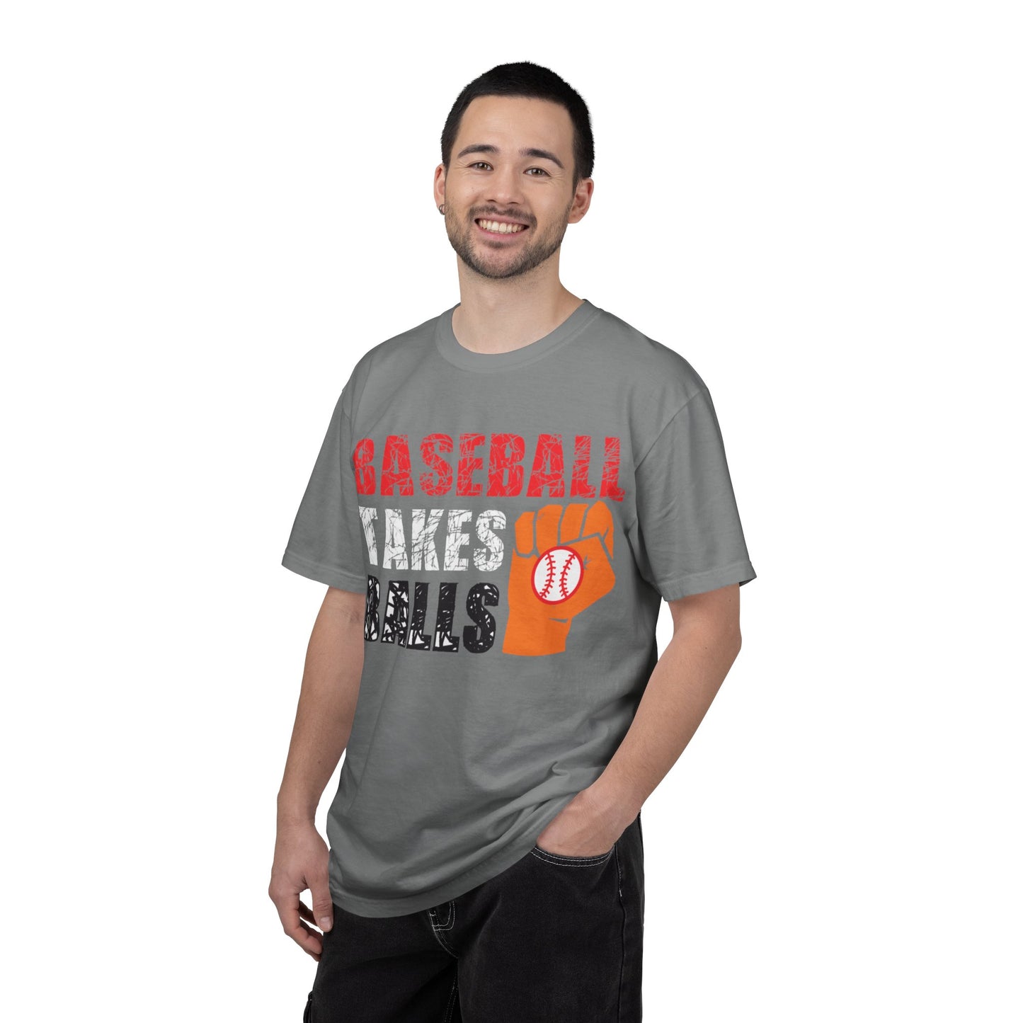 Baseball Takes Ball Defensive Prowess Tee Fielding Excellence Outfield Expertise Unisex Heavy Cotton T-Shirt