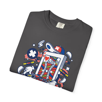 Dj King Play Card Hip Hop Vibes Trends Pop Visuals Tee Remixes Music Producer Unisex Heavy Cotton T-Shirt