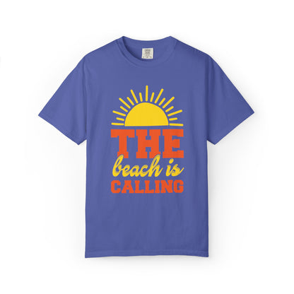 Enjoyable The Beach Is Calling Beach Life Sun Sand Sea Sun Kissed Sea Breeze Beach Sun Glasses Palm Trees Unisex Heavy Cotton T-Shirt