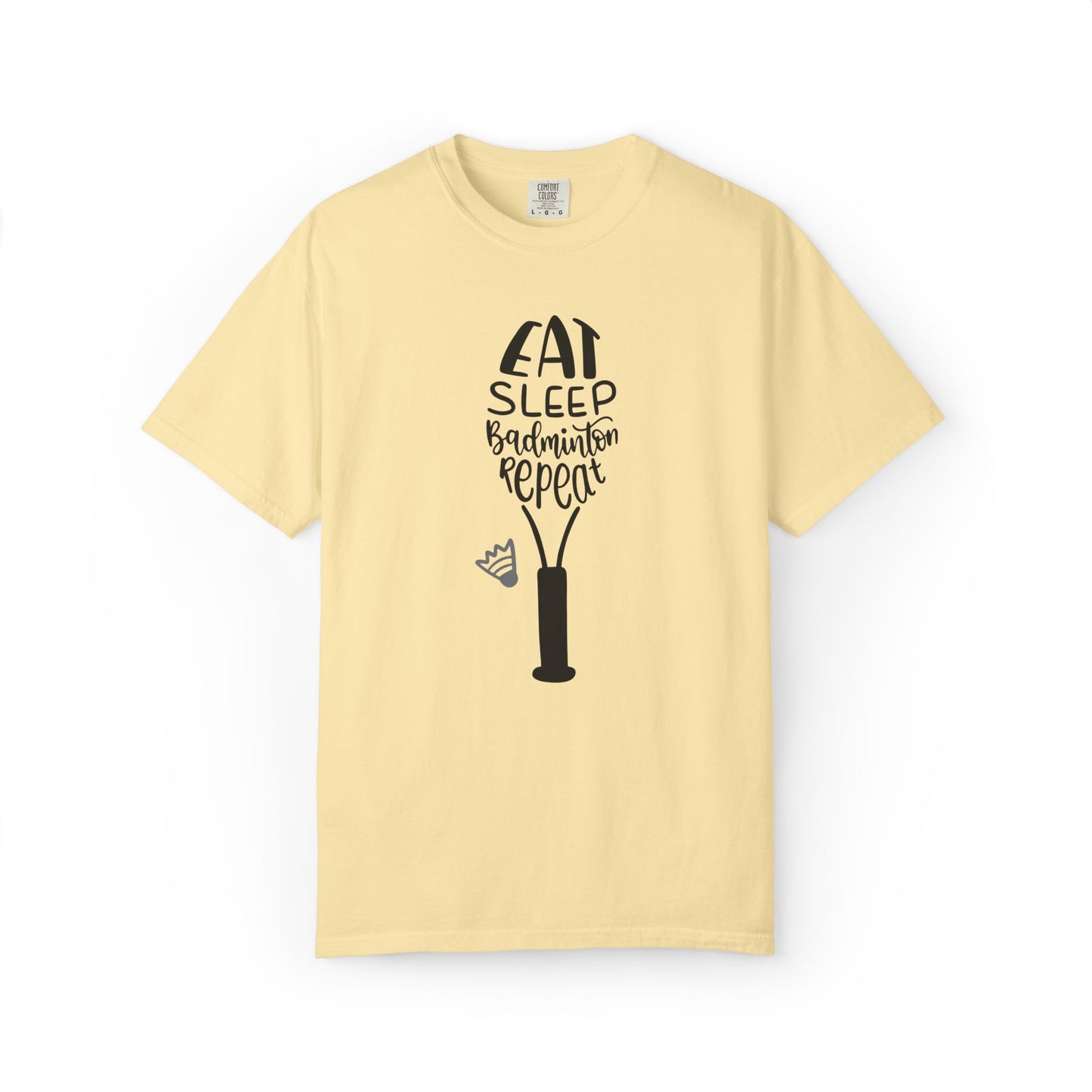 Eat Sleep Badminton Repeat Stay Active Motivation Tee Winning Attitude Sports Dedication Shuttlecock Addiction Unisex Heavy Cotton T-Shirt