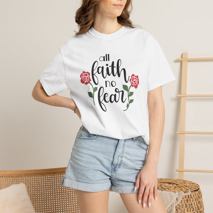 All Faith No Fear Stop Wishing Start Doing Action Goal Setting Modern Tee Achievement Self-Improvement Unisex Heavy Cotton T-Shirt
