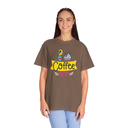 Funny Coffee Time Beans Latte Lovers Tee Black Brew Addicted Barista Freak Unisex Heavy Cotton T-Shirt