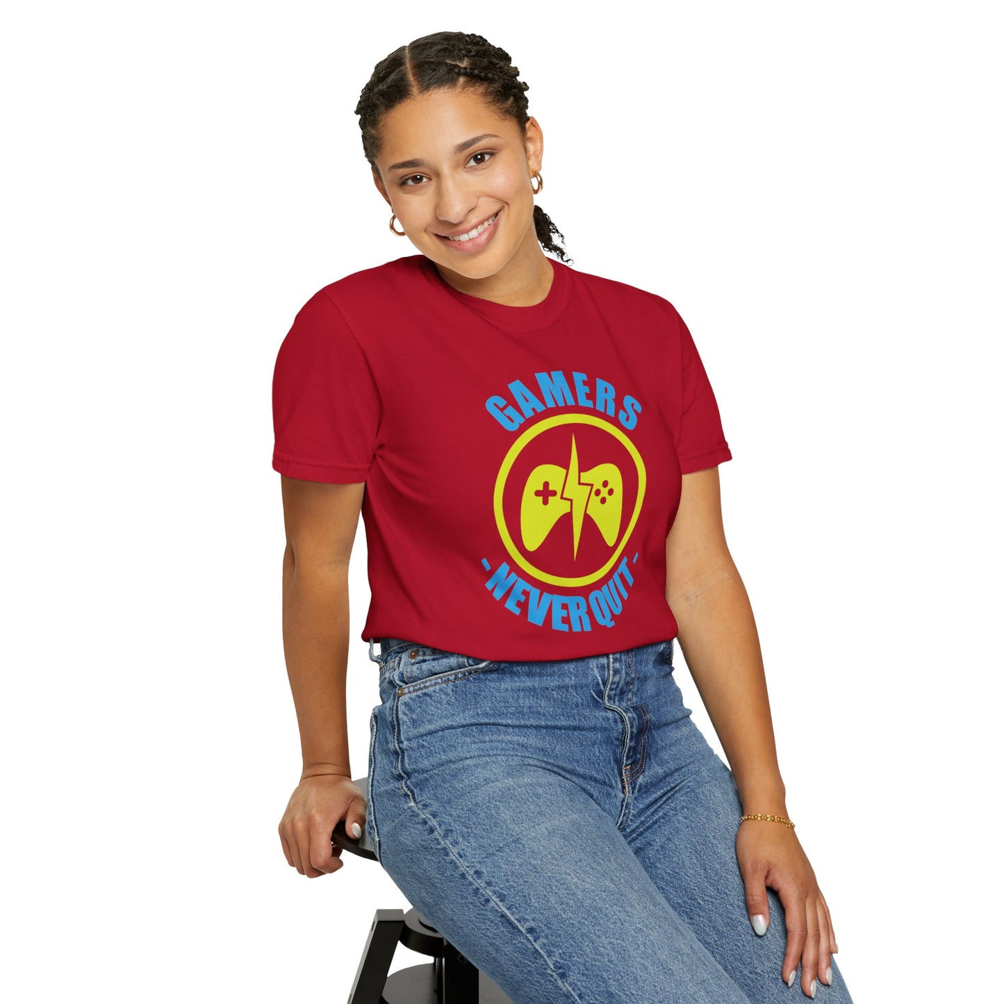 Inspirational Gamers Never Quit Virtual Immortality Forever A Gamer Immortalized In Pixels Unisex Heavy Cotton T-Shirt