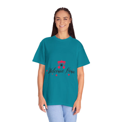 Welcome Home Peaceful Paradise Tee Cherished Space Heartfelt Haven Unisex Heavy Cotton T-Shirt