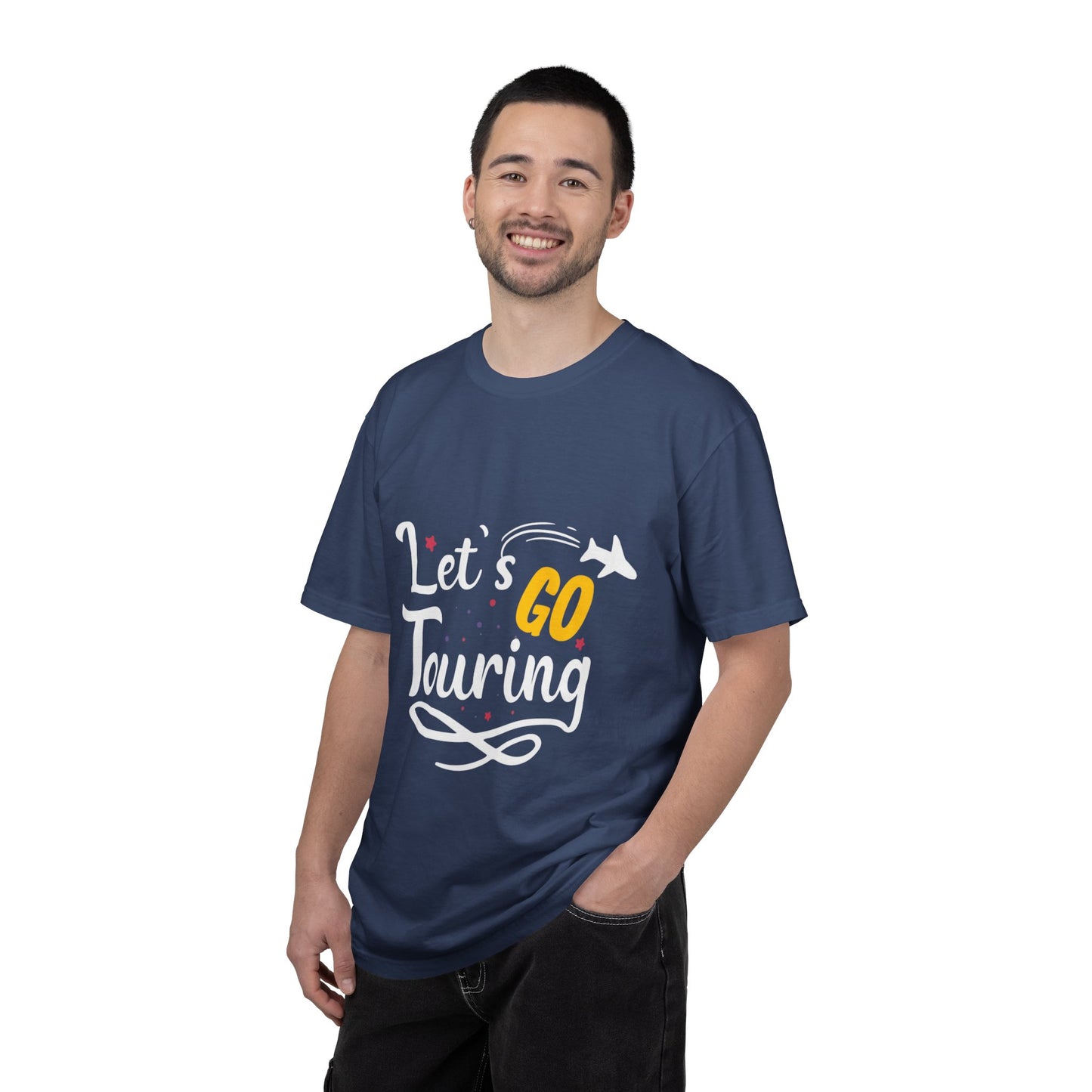 Let’s Go Touring Trendy Tee Travel Addict Exploring Adventurous Tour Lover Tourist Journey Unisex Heavy Cotton T-Shirt
