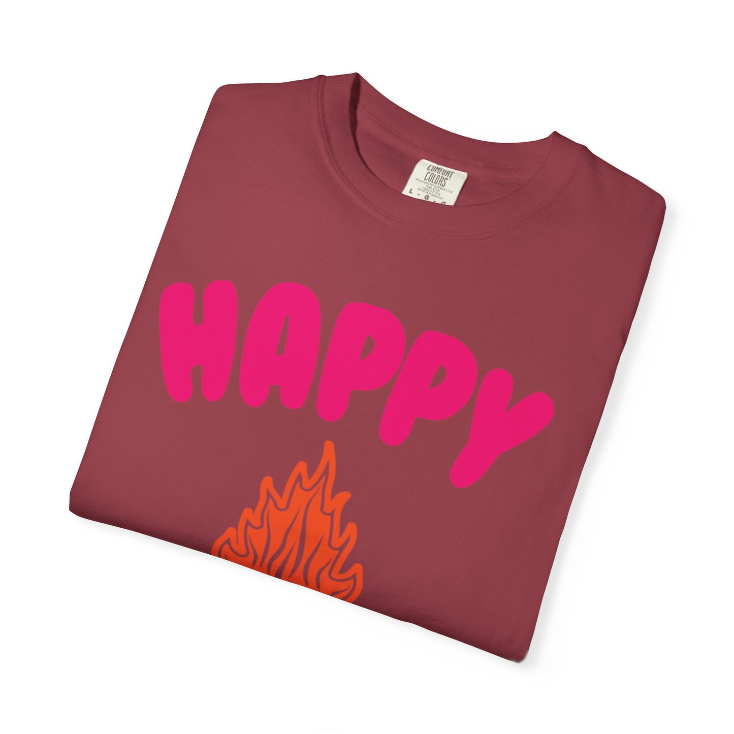 Happy Camper Freedom Fighter Adventure Lovers Tee Nature Exploration Bonfire Travel Van Unisex Heavy Cotton T-Shirt
