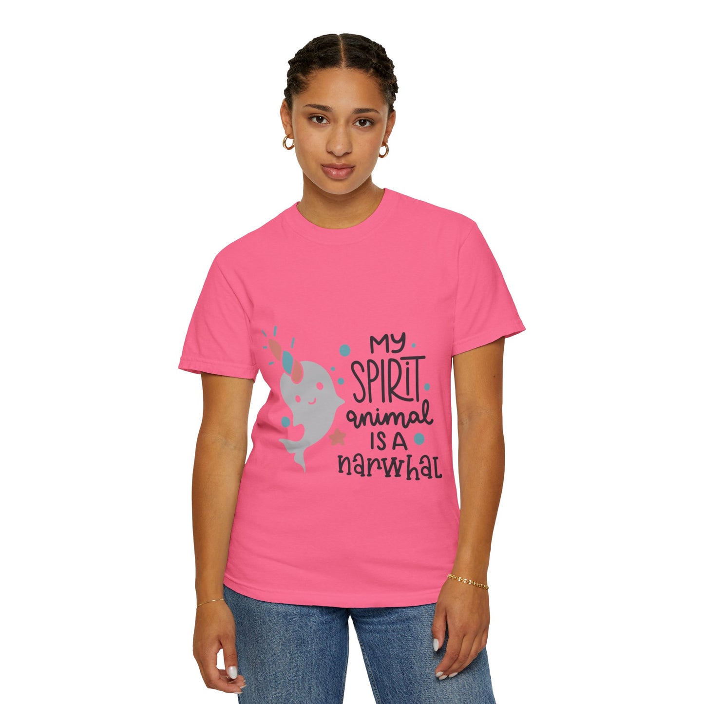 My Spirit Animal Is a Narwhal Unicorn Of The Sea Tusk Tee Inuit Culture Migration Unisex Heavy Cotton T-Shirt