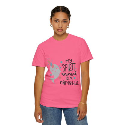 My Spirit Animal Is a Narwhal Unicorn Of The Sea Tusk Tee Inuit Culture Migration Unisex Heavy Cotton T-Shirt