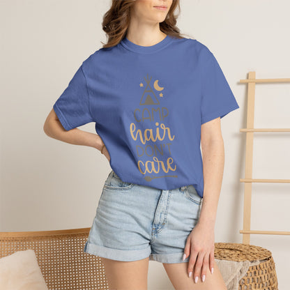 Camp Hair Don’t Care Adventure Mountain Tee Fun Activities Unisex Heavy Cotton T-Shirt
