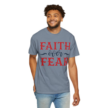 Faith Over Fear Stop Wishing Start Doing Action Goal Setting Modern Tee Achievement Self-Improvement Unisex Heavy Cotton T-Shirt