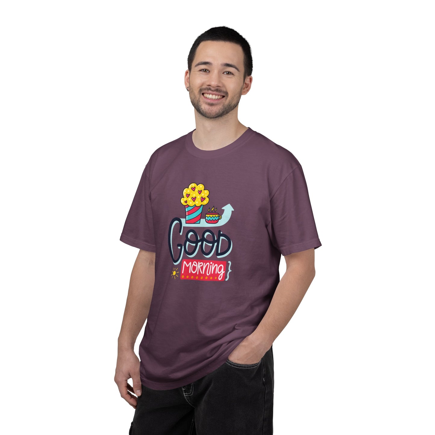 Good Morning Lazy Day Achiever Morning Champion Tee Daily Victory Sleep Defeated Unisex Heavy Cotton T-Shirt