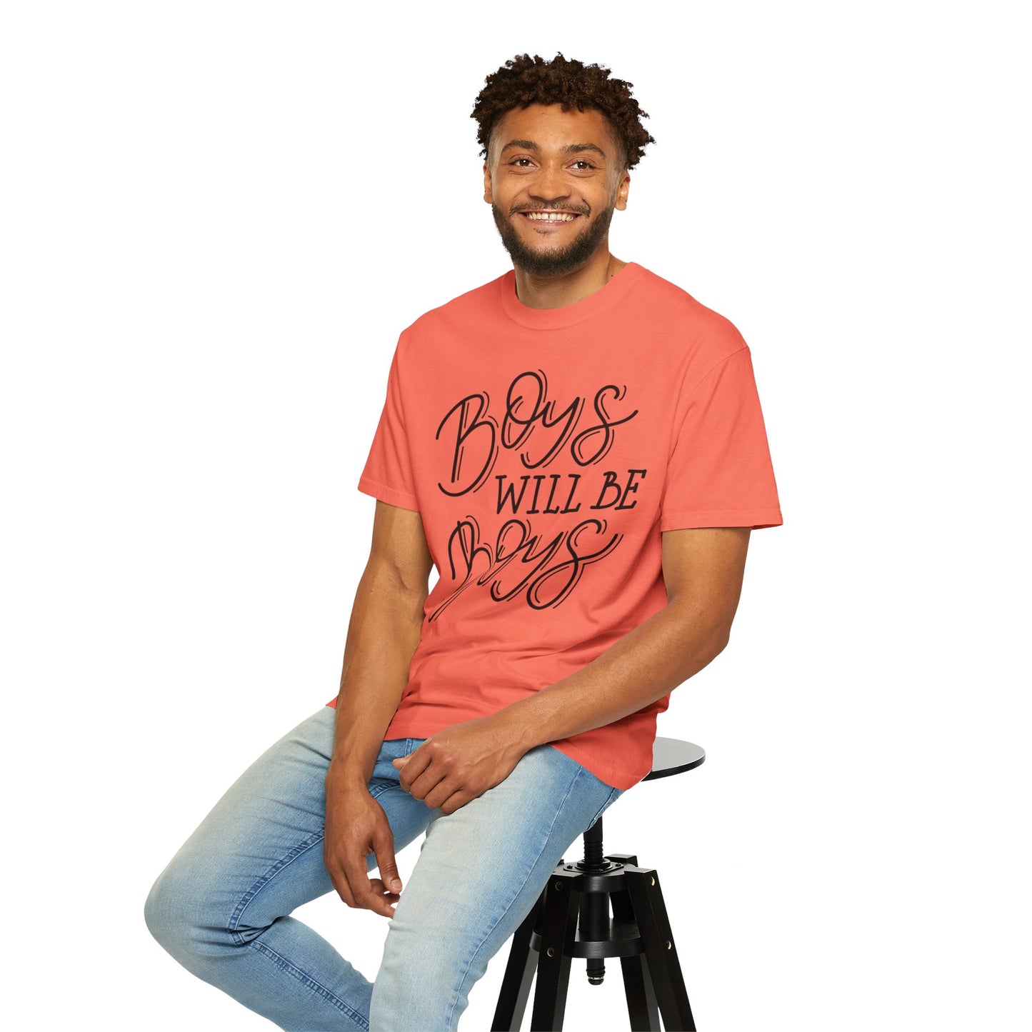 Funny Boys Will Be Boys Rule Heartwarming Sarcastic Decent Lovely Trendy Tee Sweet Stubborn Handsome Unisex Heavy Cotton T-Shirt