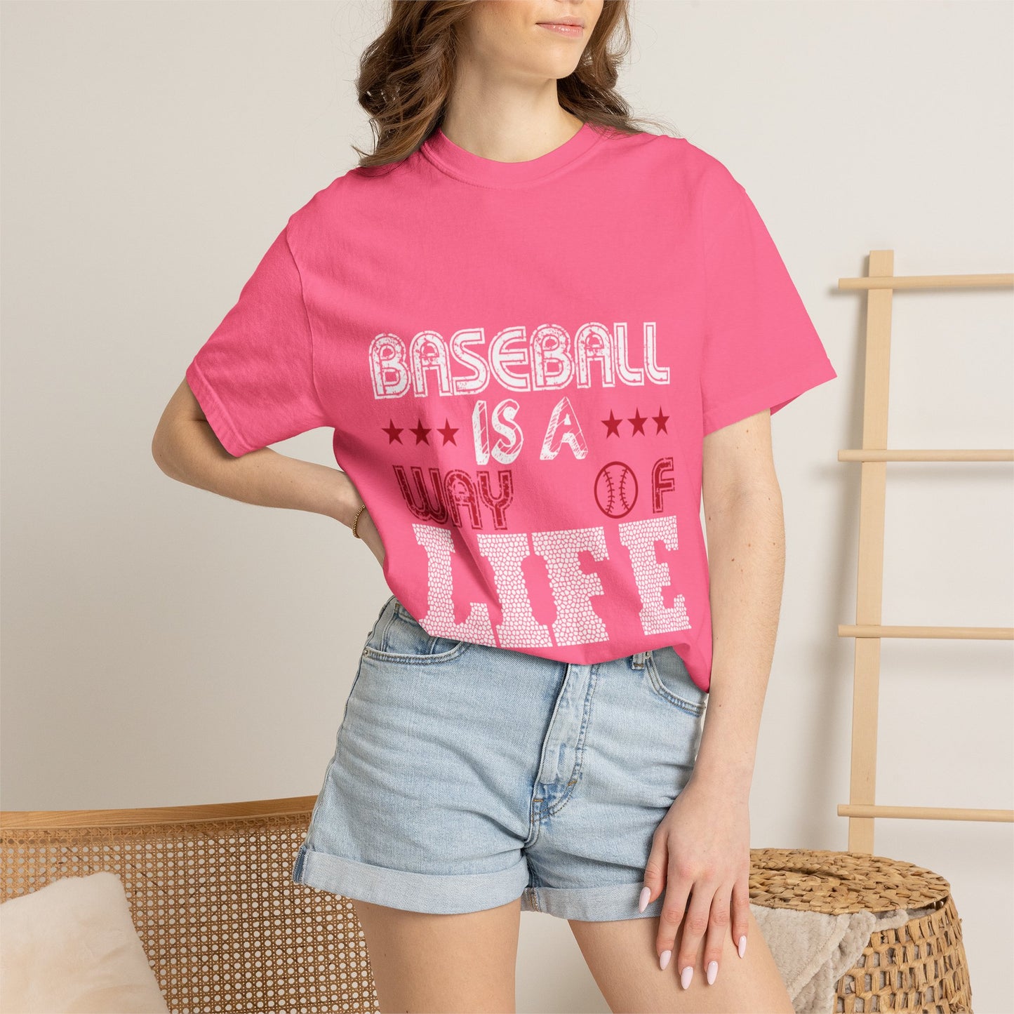 Funny Baseball Is A Way Of Life Sarcastic Deep Love Happiness Passion Baseball lovers Sports Preference Unisex Heavy Cotton T-Shirt