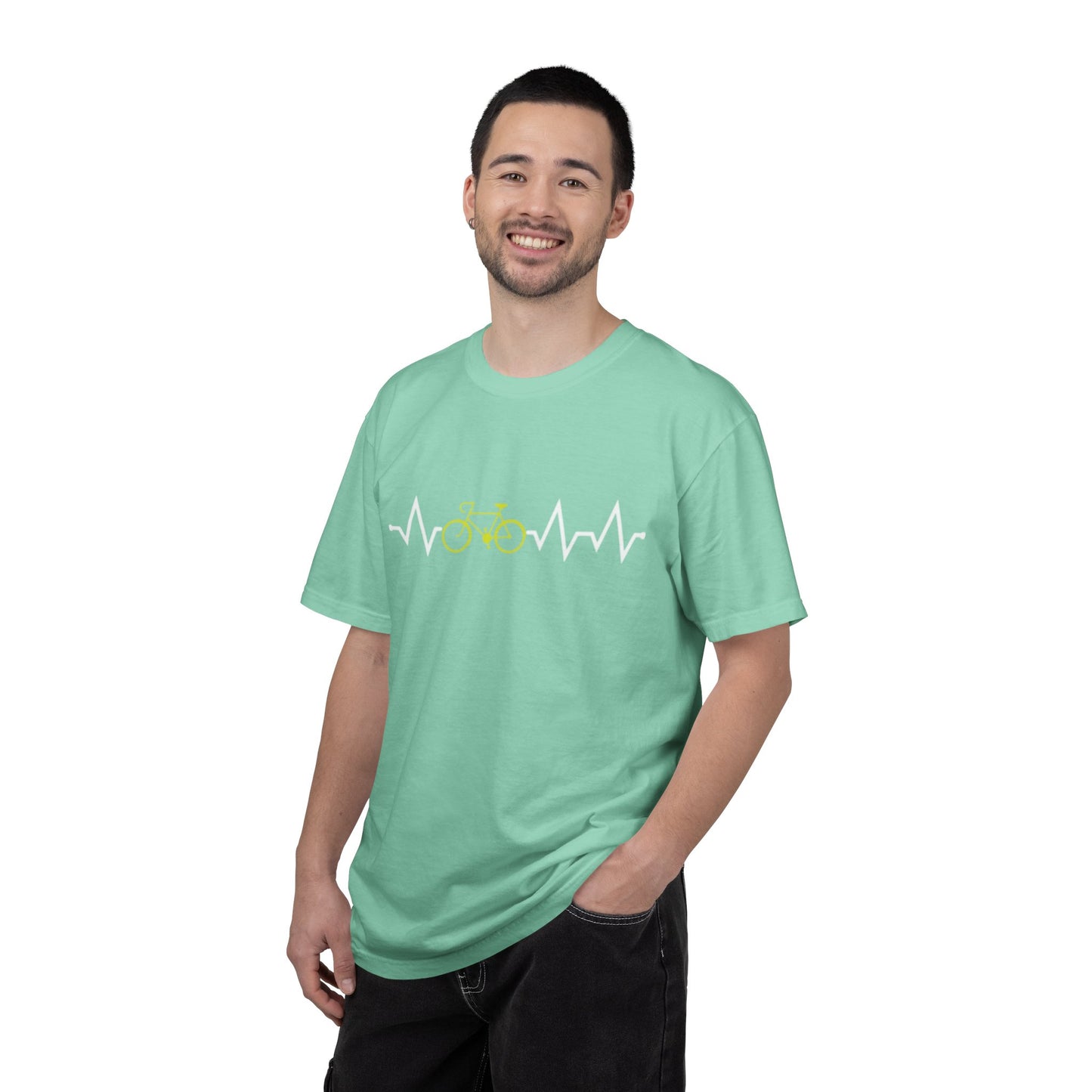 Funny Cycle Heart Beat Cycle Enthusiasm Pedal power Sarcastic Two Wheeled Adventures Unisex Heavy Cotton T-Shirt