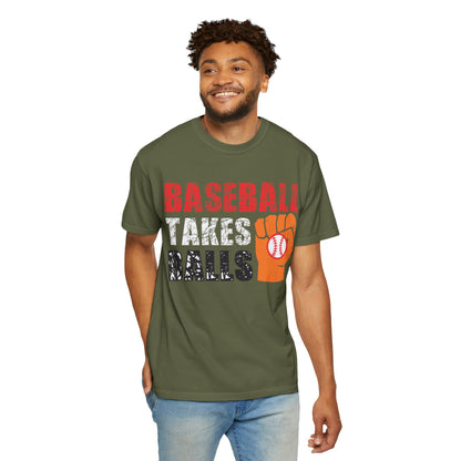 Baseball Takes Ball Defensive Prowess Tee Fielding Excellence Outfield Expertise Unisex Heavy Cotton T-Shirt