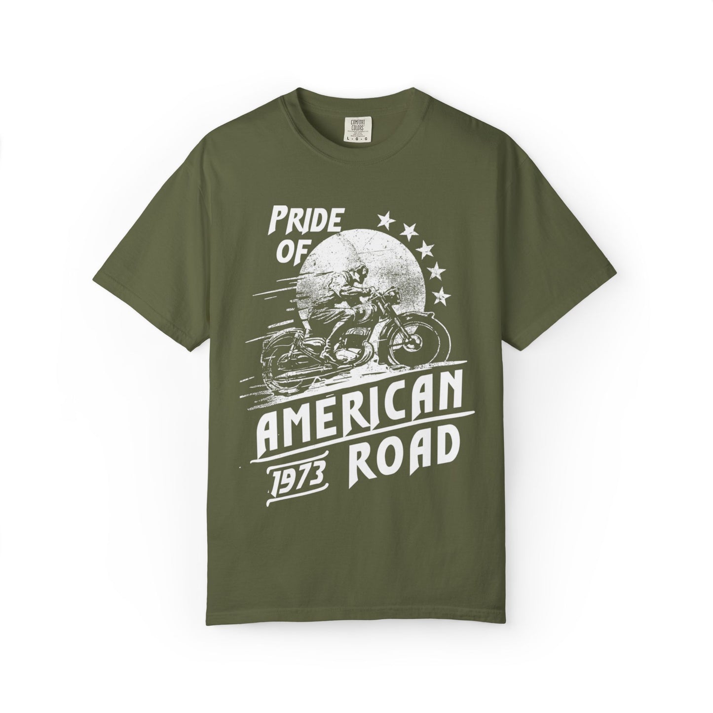 Vintage Pride Of The American Road 1973 Nostalgic Trendy Tee Motorcycle Classic Ride Legendary Bike Unisex Heavy Cotton T-Shirt
