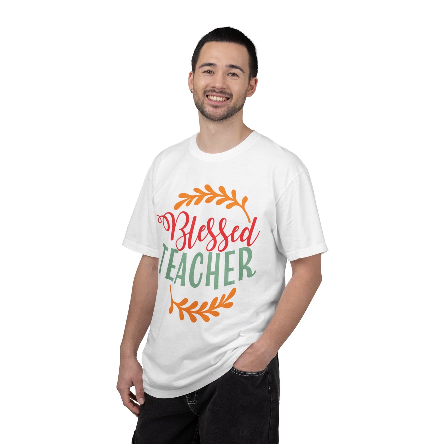 Blessed Teacher Role Model Supportive Learning Positive Reinforcement Moral Values Unisex Heavy Cotton T-Shirt