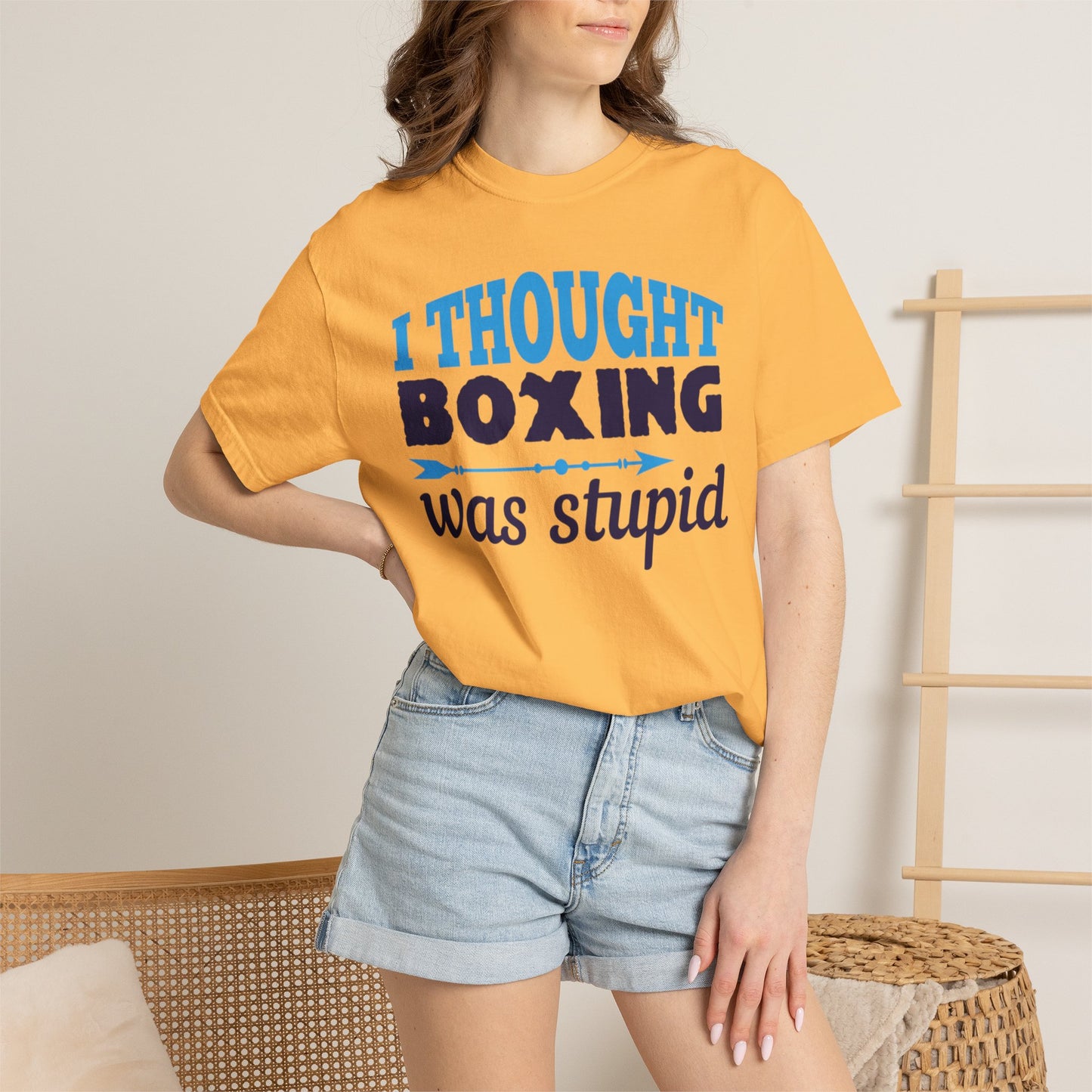 Funny I Thought Boxing Was Stupid Playful Sarcastic Boxing Ring Personal Preference Unisex Heavy Cotton T-Shirt