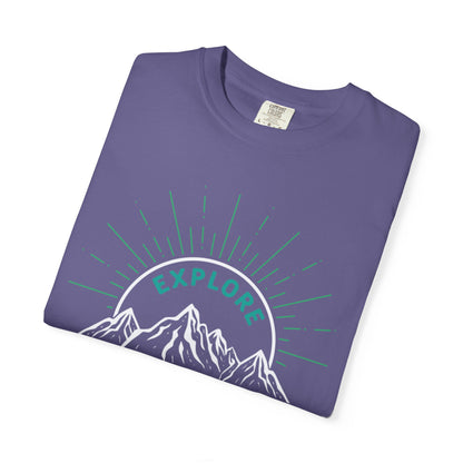 Funny Explore Mountain Adventure Tee Sarcastic Alpine Discover Camping Forest Unisex Heavy Cotton T-Shirt
