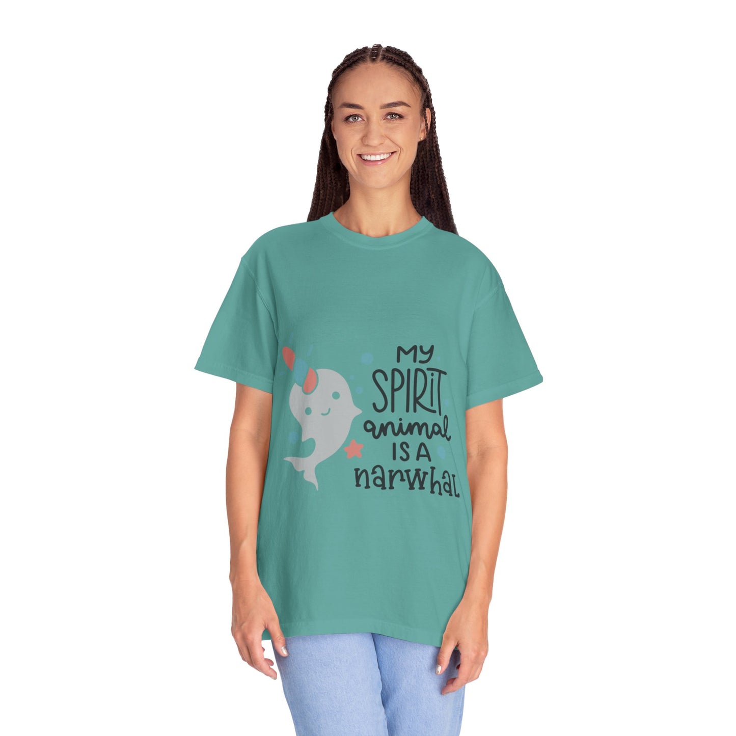 My Spirit Animal Is a Narwhal Unicorn Of The Sea Tusk Tee Inuit Culture Migration Unisex Heavy Cotton T-Shirt