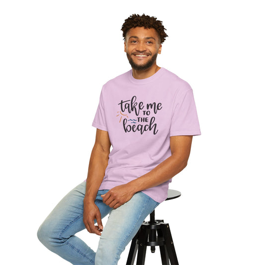 Take Me To The Beach Sunset Vibes Ocean Tee Sandy Celebration Adventure Camp Unisex Heavy Cotton T-Shirt