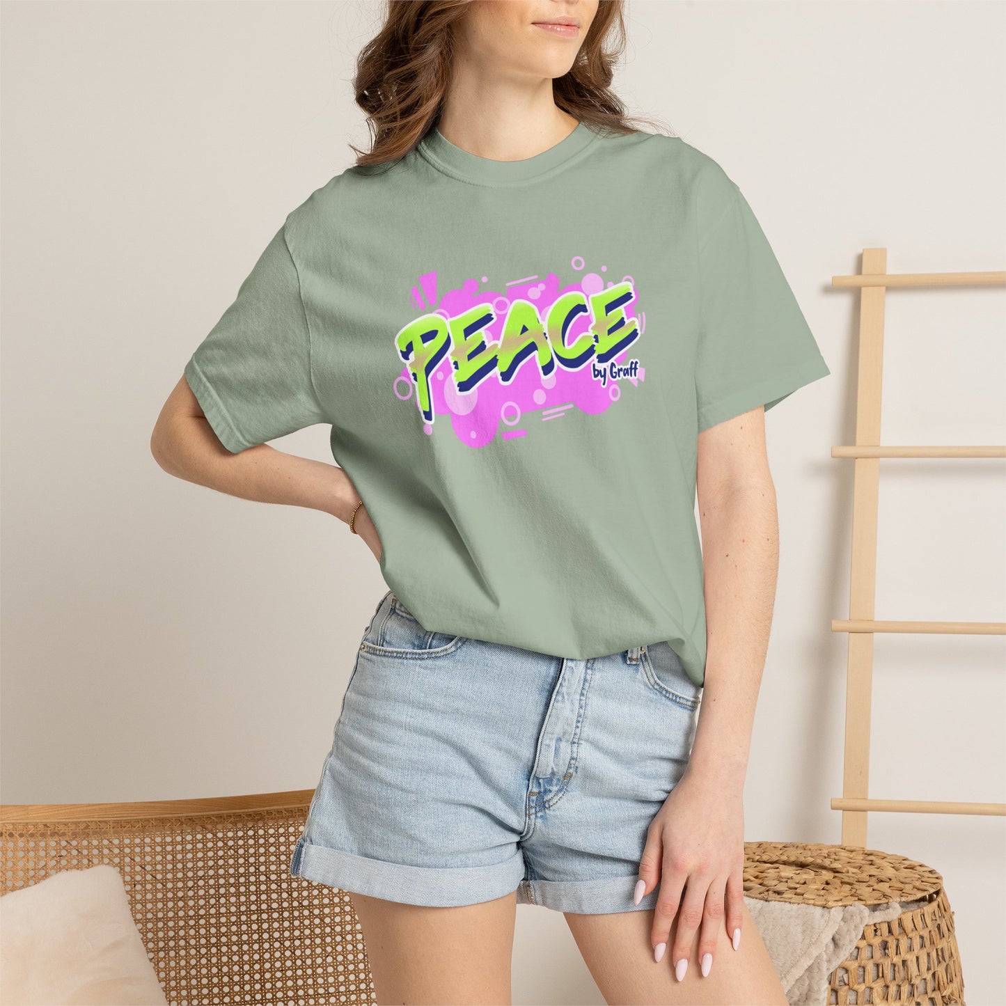 Graffiti Logo Maker Featuring Bubbly Graphics Unisex Heavy Cotton T-Shirt