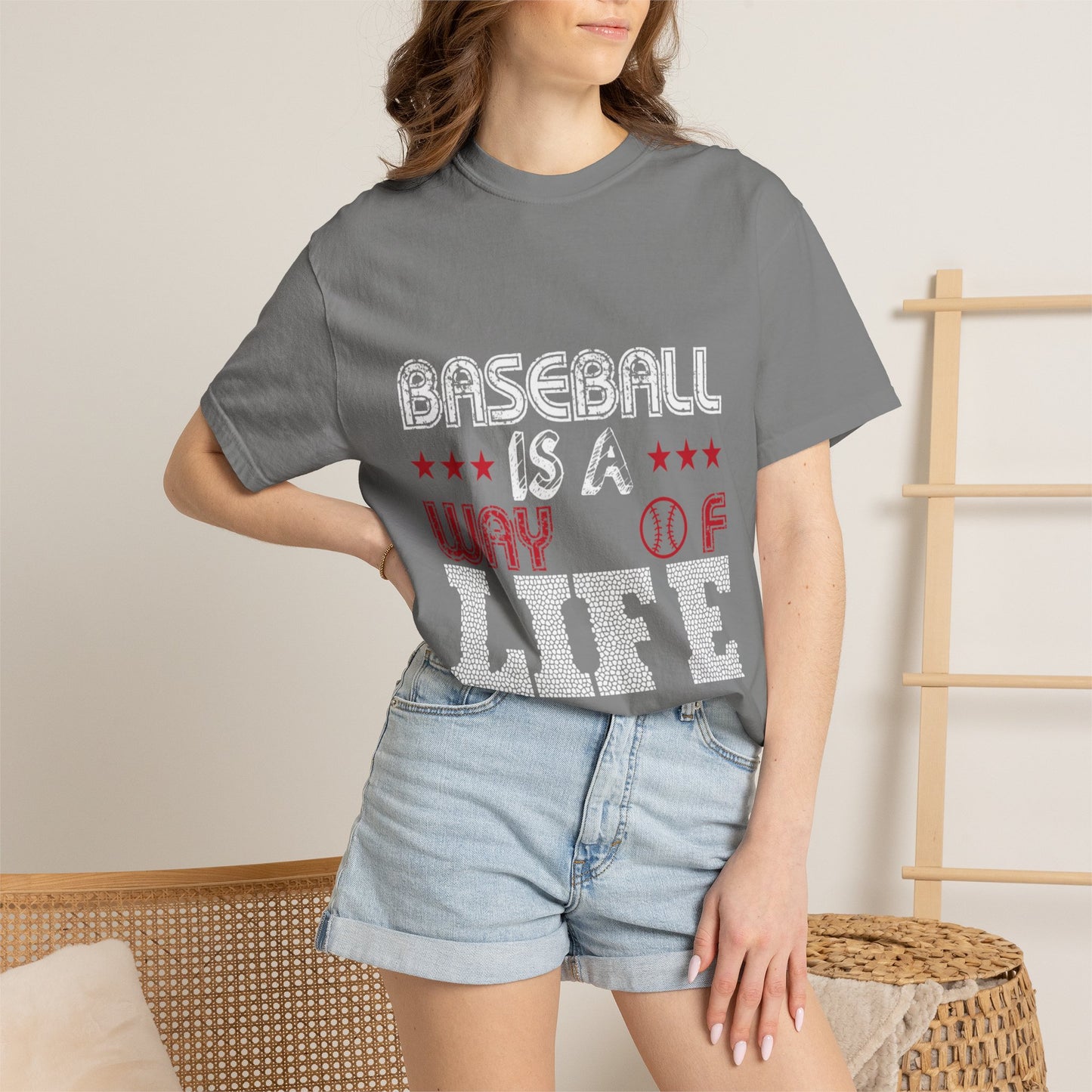 Funny Baseball Is A Way Of Life Sarcastic Deep Love Happiness Passion Baseball lovers Sports Preference Unisex Heavy Cotton T-Shirt