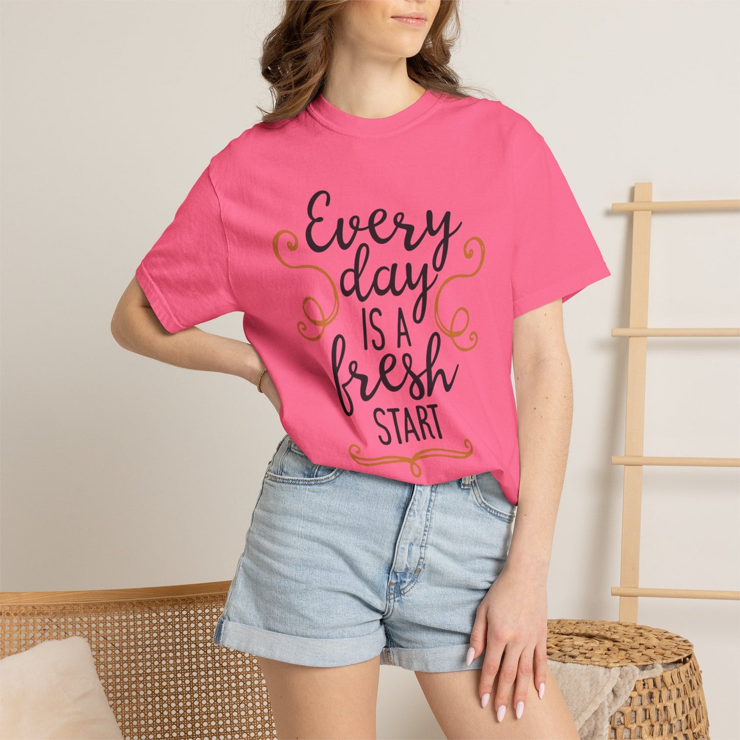Every Day Is A Fresh Day Positivity Optimism Trendy Tee Mindset Gratitude Empathy Unisex Heavy Cotton T-Shirt