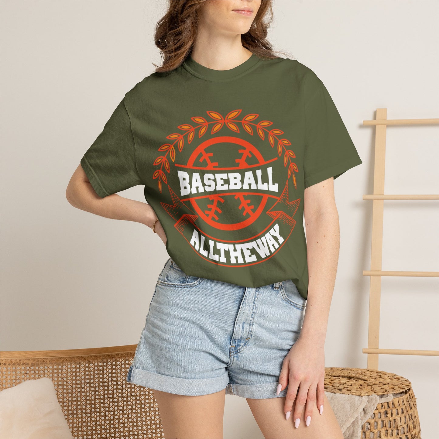 Funny Baseball All The Way Athletic Sarcastic Enthusiasm Pitcher Fastball Sports Loyalty  Unisex Heavy Cotton T-Shirt