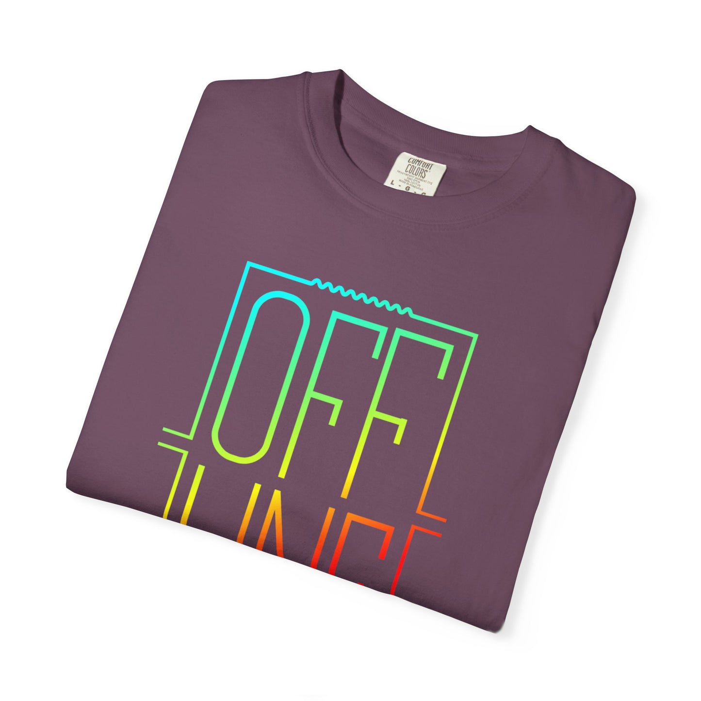 Offline Graphic T-Shirt — Retro Neon Text Tee
