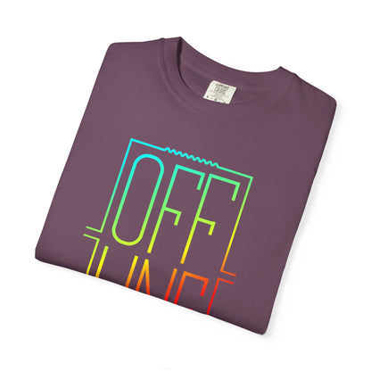 Offline Graphic T-Shirt — Retro Neon Text Tee