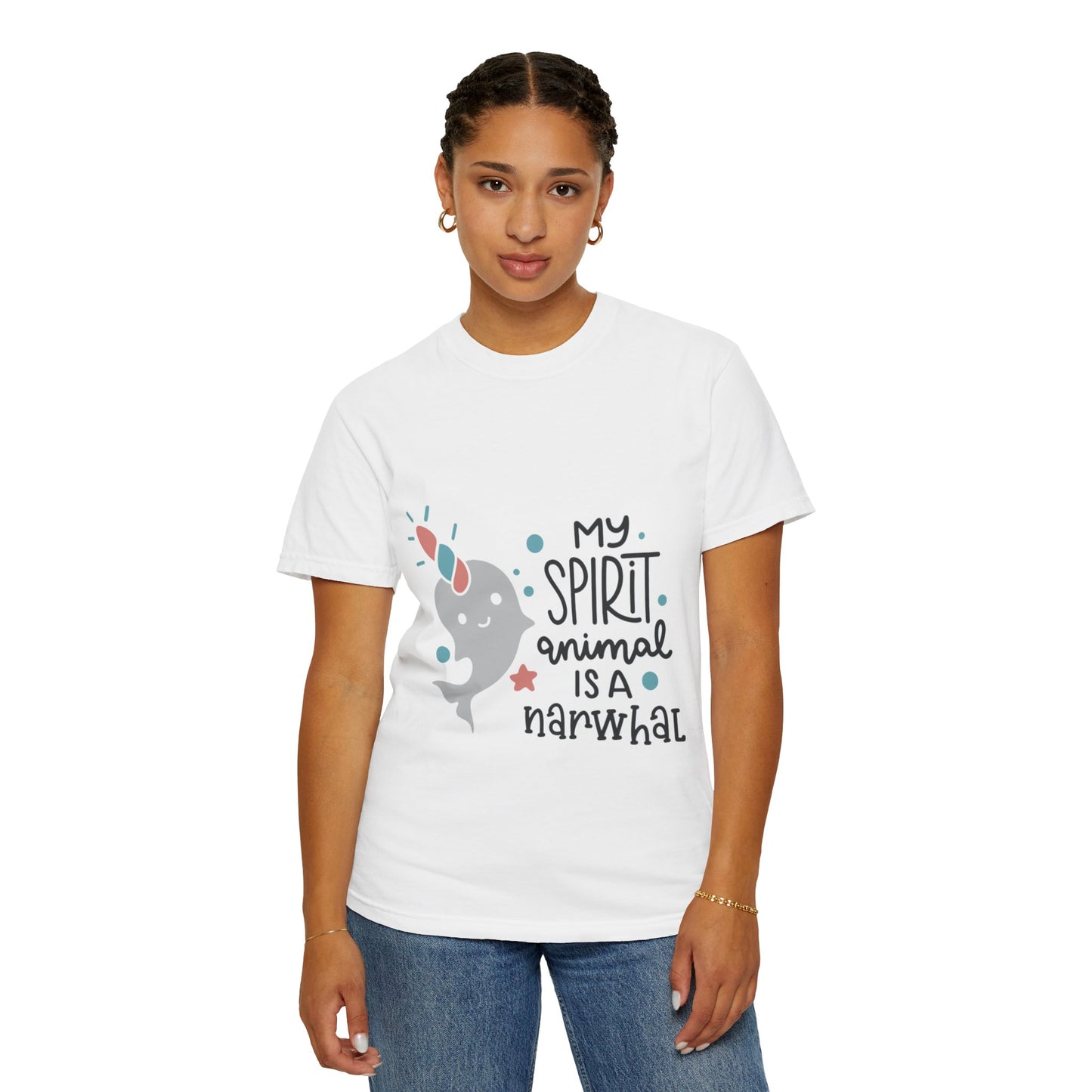 My Spirit Animal Is a Narwhal Unicorn Of The Sea Tusk Tee Inuit Culture Migration Unisex Heavy Cotton T-Shirt