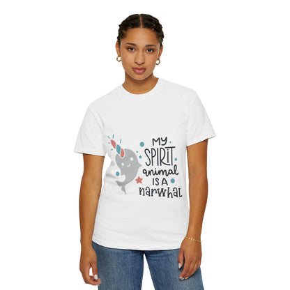 My Spirit Animal Is a Narwhal Unicorn Of The Sea Tusk Tee Inuit Culture Migration Unisex Heavy Cotton T-Shirt