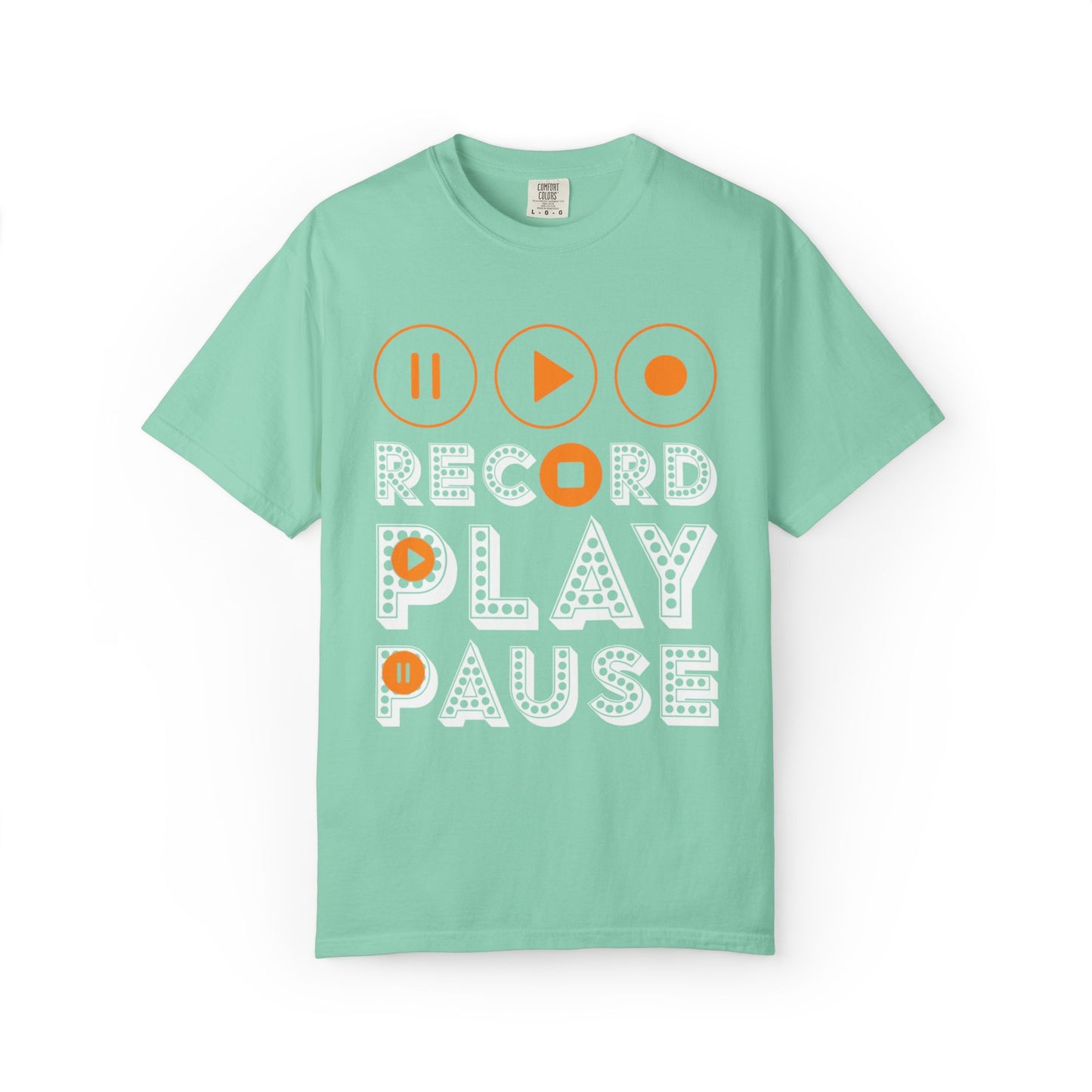 Thrilling Record Play Pause Playback Actions Sound Management Audio Functions Unisex Heavy Cotton T-Shirt