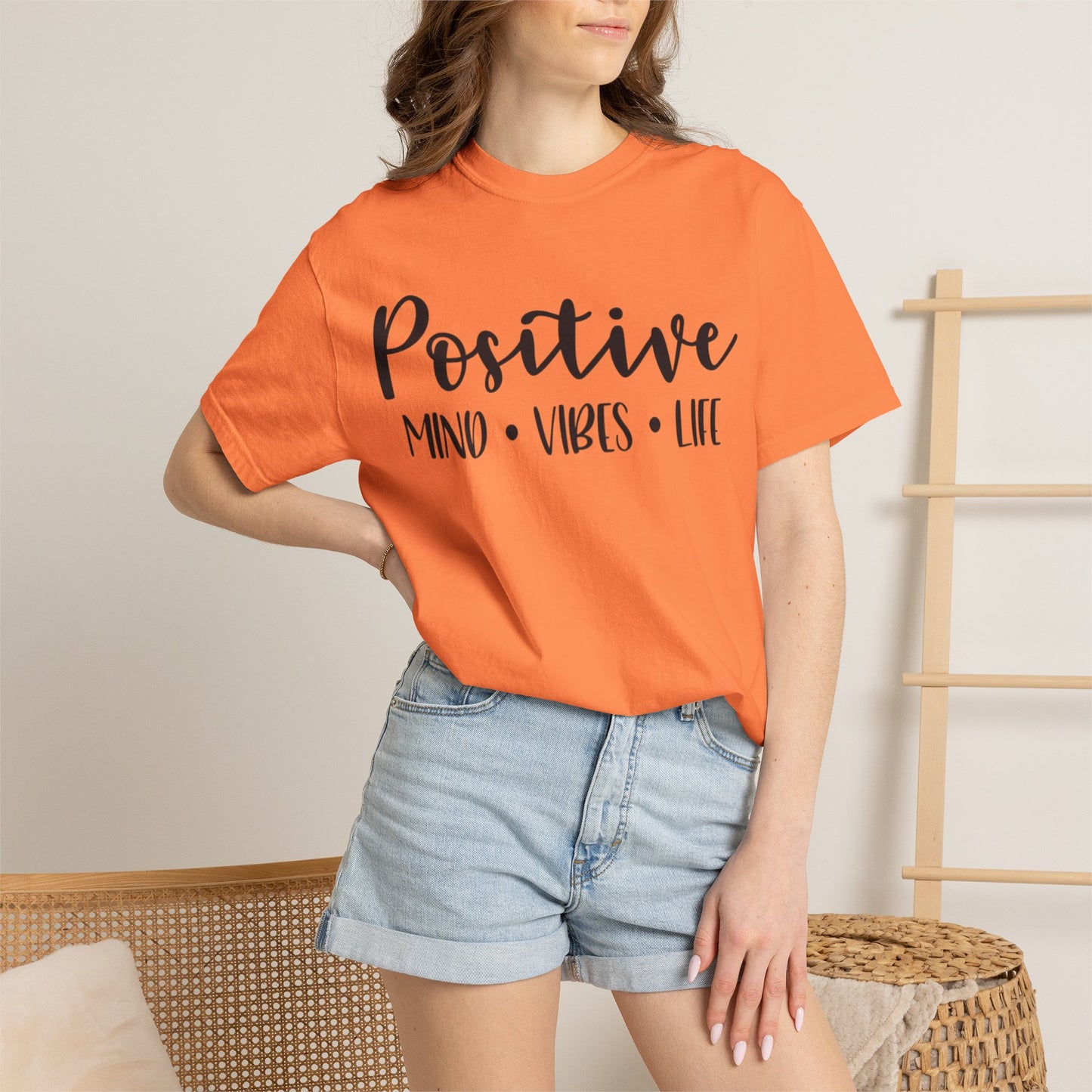 Positive Mind Vibes Life Precious Moments Tee Unexpected Blessings Divine Intervention Positive Outlook Unisex Heavy Cotton T-Shirt