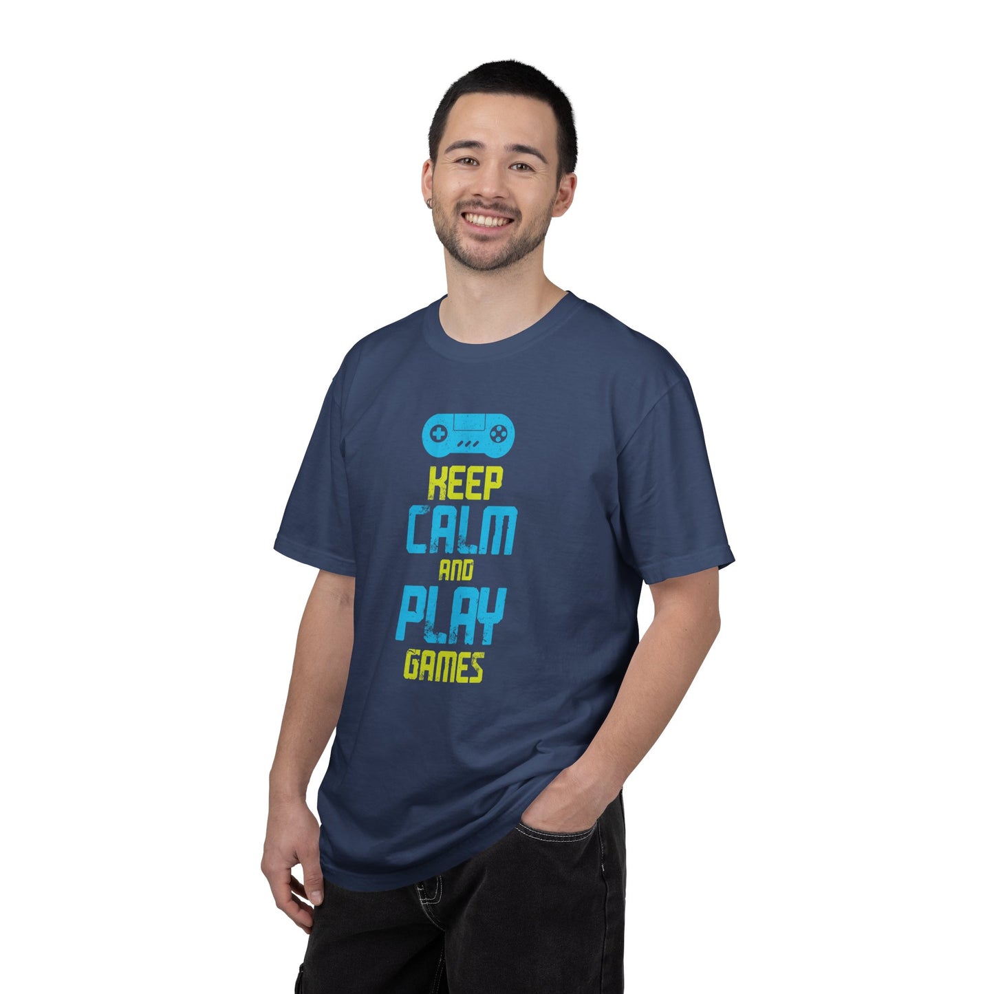 Funny Keep Calm And Play Games Pro Gamer Skills Gaming Mindset Sarcastic Gameplay Optimization Unisex Heavy Cotton T-Shirt