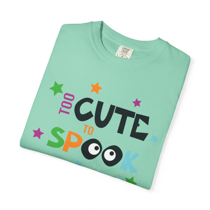 Too Cute To Spook Ghosts Halloween Funny Stylish Tee Spider webs Pumpkins Unisex Heavy Cotton T-Shirt