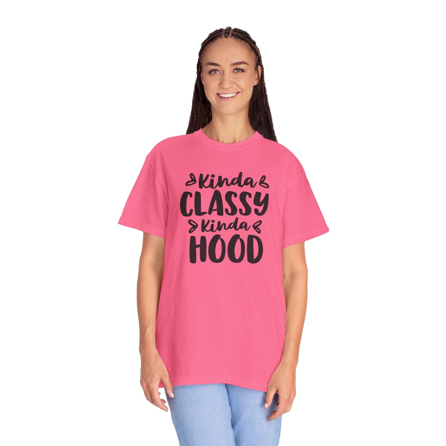 Kinda Classy Kinda Hood Street Style Tee High-Low Fashion Versatile Style Classy Attitude Unisex Heavy Cotton T-Shirt