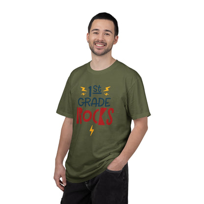Funny 1st Grade Romeo Learning Legend Super Scholar Junior Geniuses Science Star Student’s Day Unisex Heavy Cotton T-Shirt