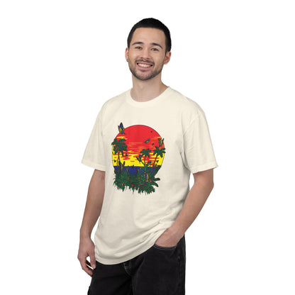 Palm Trees Island Summer Trendy Tee Sunshine Days Ice Cream Summer Camp Beachcombing Anchor Unisex Heavy Cotton T-Shirt
