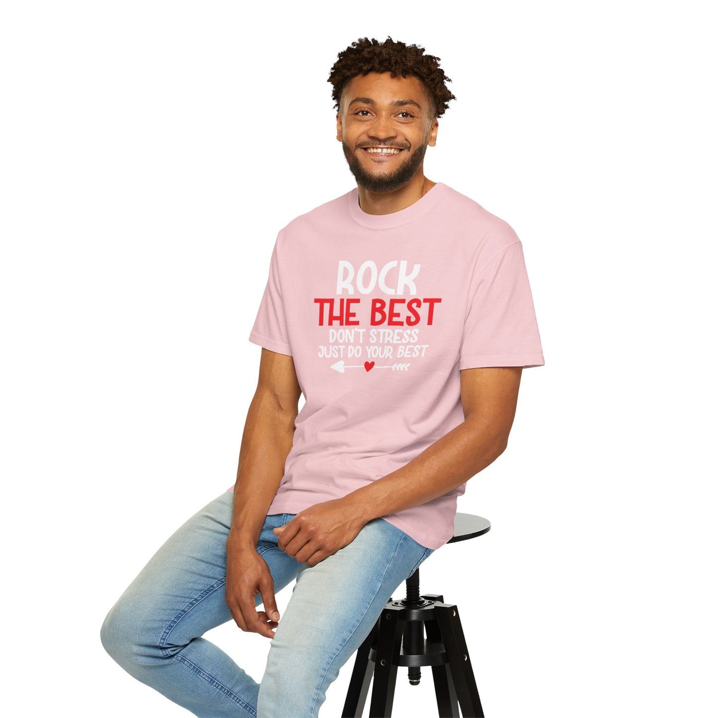 Motivational Rock The Best Stop Wishing Start Doing Action Goal Setting Modern Tee Achievement Self-Improvement Unisex Heavy Cotton T-Shirt