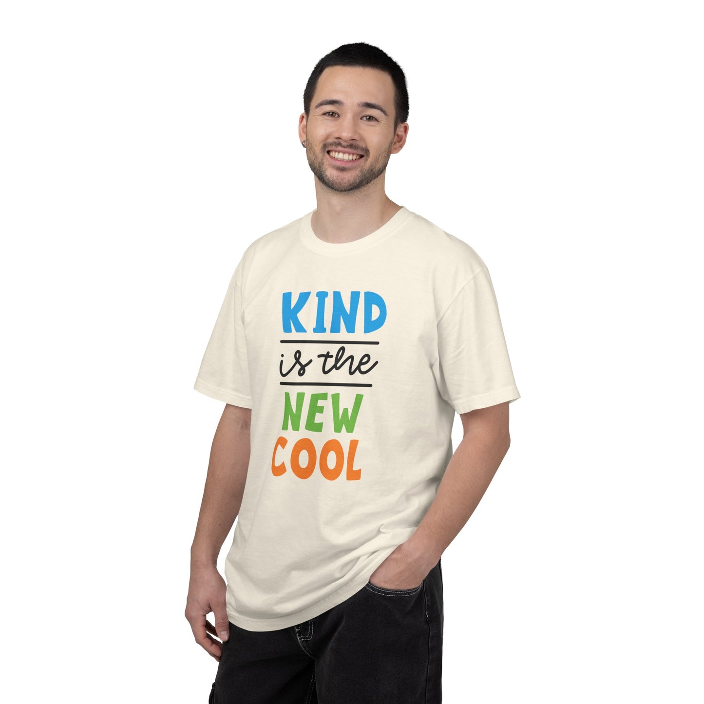 Kind Is The New Cool Positive Affirmation Tee Heartfelt Advice Inspirational Words Unisex Heavy Cotton T-Shirt