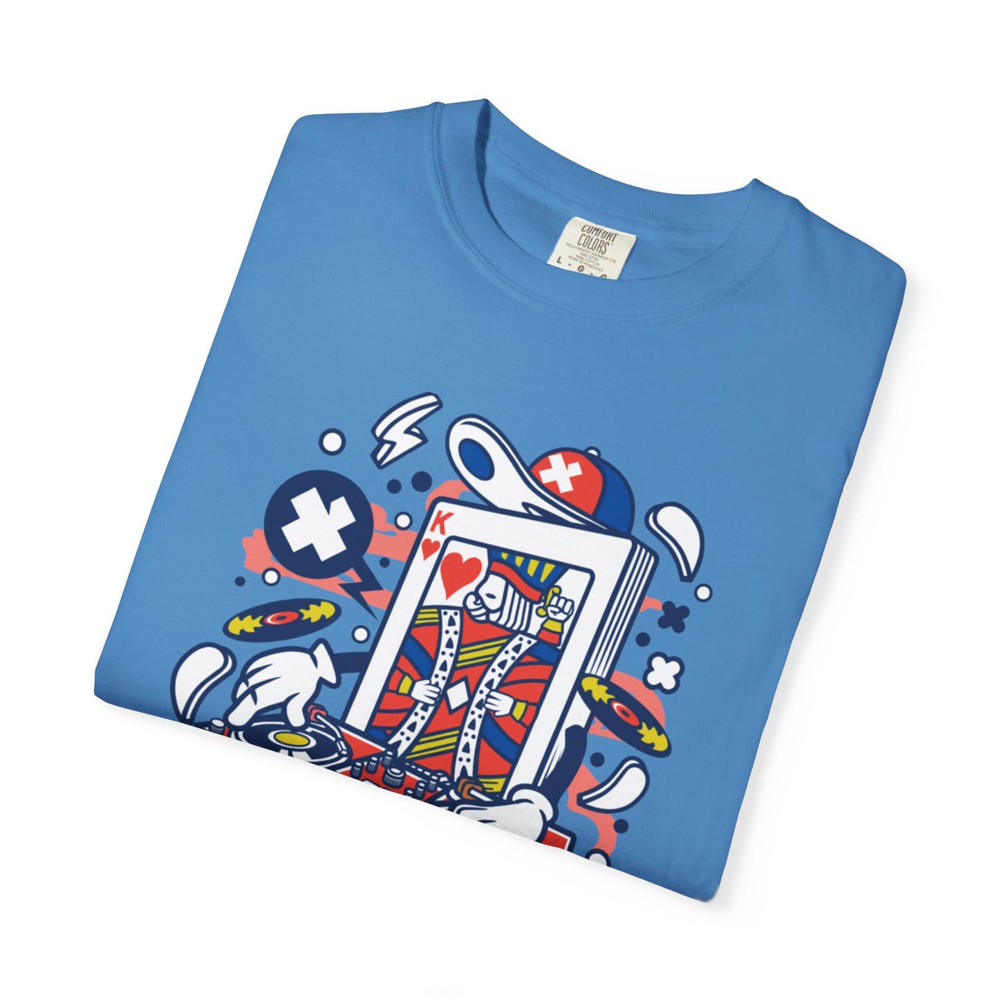 Dj King Play Card Hip Hop Vibes Trends Pop Visuals Tee Remixes Music Producer Unisex Heavy Cotton T-Shirt