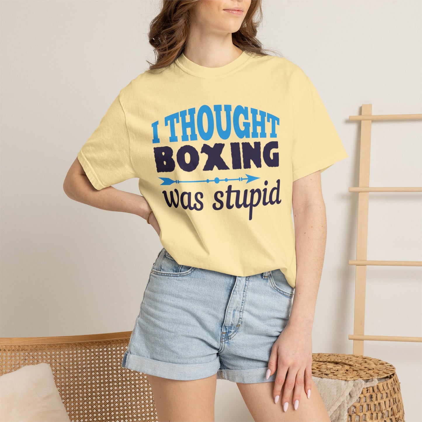 Funny I Thought Boxing Was Stupid Playful Sarcastic Boxing Ring Personal Preference Unisex Heavy Cotton T-Shirt