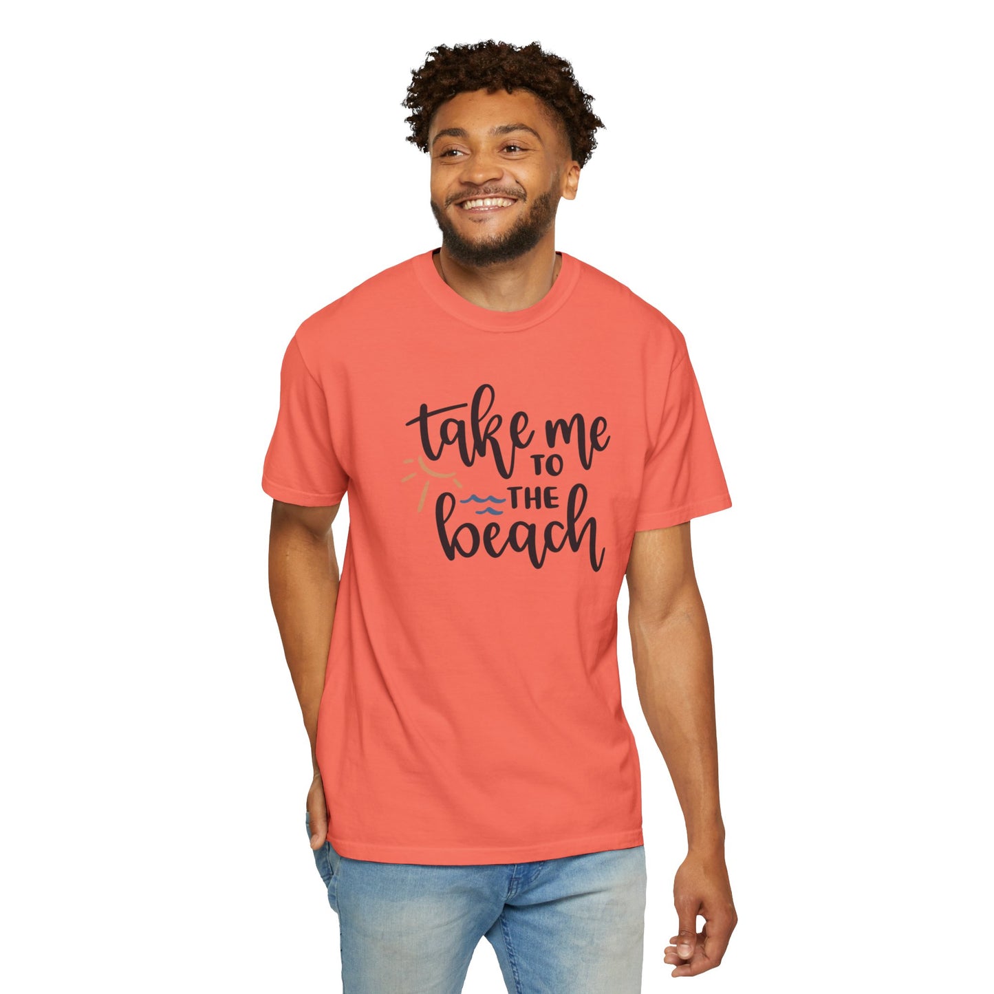 Take Me To The Beach Sunset Vibes Ocean Tee Sandy Celebration Adventure Camp Unisex Heavy Cotton T-Shirt