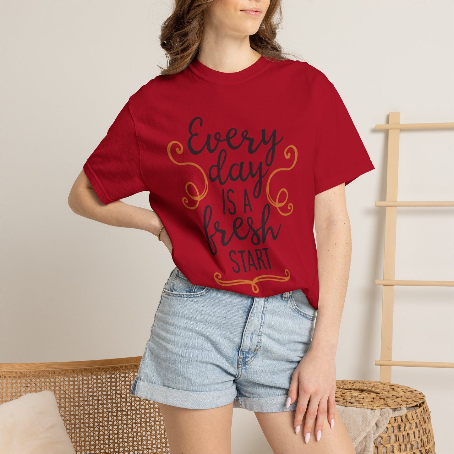 Every Day Is A Fresh Day Positivity Optimism Trendy Tee Mindset Gratitude Empathy Unisex Heavy Cotton T-Shirt