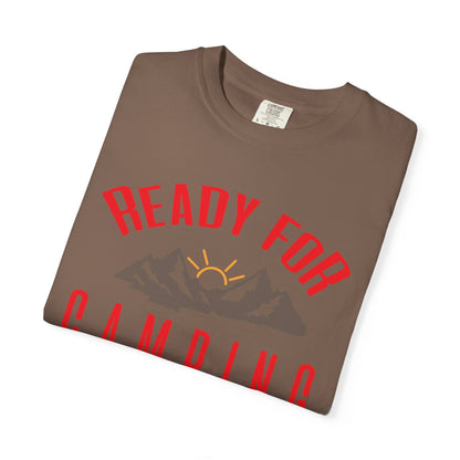 Ready For Camping Trendy Tee Adventure Mountain Hut Belays Ropes Fun Activities Bonfire Unisex Heavy Cotton T-Shirt